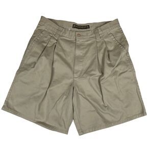 Bugle Boy Shorts Beige Tan Chino Pleated Men's 34 Cotton